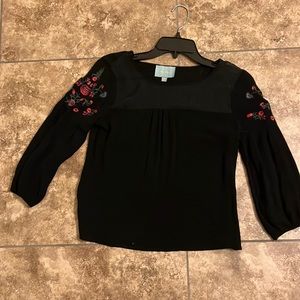 Black flowy shirt! Size xsmall!! From skies are blue!